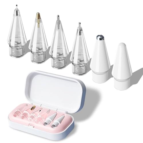 ZIBUYU® GMV Replacement Pencil Tips for Apple Pencil Pro/1st/2nd Gen & USB-C, Logitech Crayon, Upgraded Stainless Steel Nibs, Precise Fine Point, Wear-Resistant, 4-Pack with Case, White ZIBUYU® GMV Replacement Pencil Tips for Apple Pencil Pro/1st/2nd Gen & USB-C, Logitech Crayon, Upgraded Stainless Steel Nibs, Precise Fine Point, Wear-Resistant, 4-Pack with Case, White